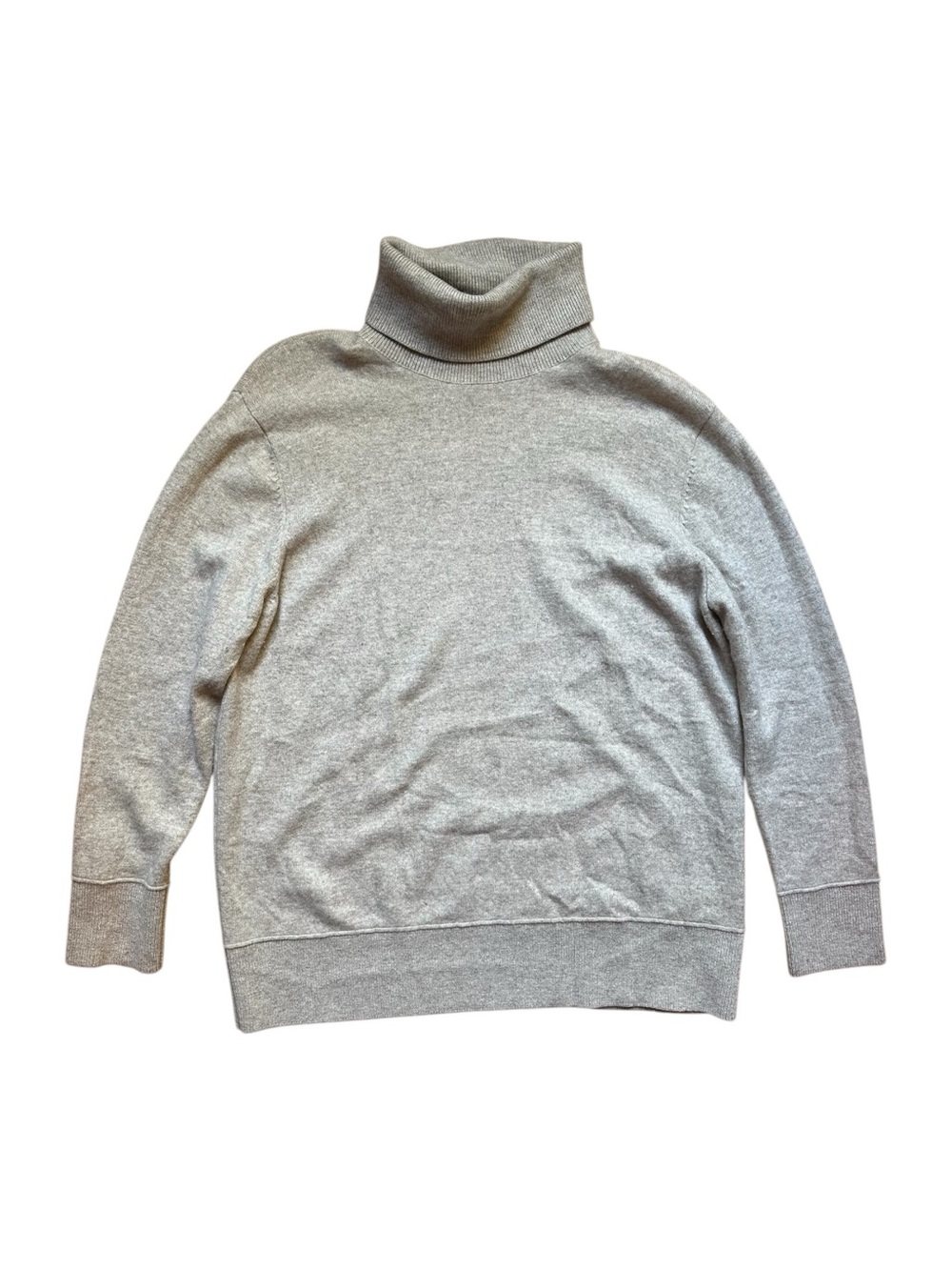 Oversized Cashmere Wool Oatmeal Turtleneck Sweater